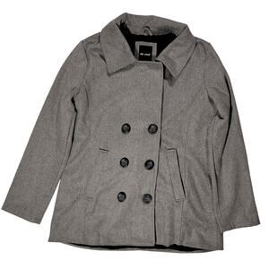 Me Jane Wool Blend Double Breasted Gray Pea Coat XL